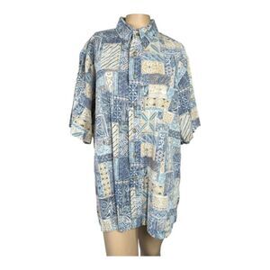 Kahala Hawaiian Islands Patchwork Print Shirt XL Handcrafted in Hawaii